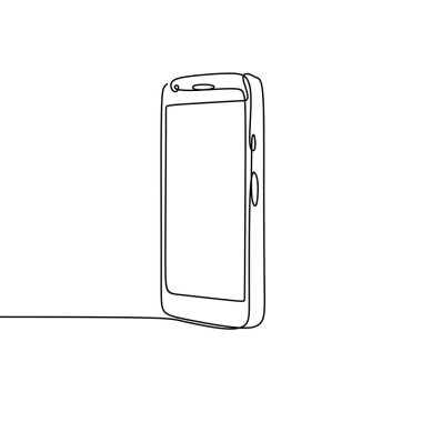 akıllı telefon vektör illüstrasyon teknolojisi nesne tasarımı tek satır çizim