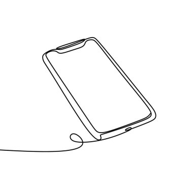 iletişim ve internet için akıllı telefon nesnesi teknolojisinin sürekli çizgi çizimi