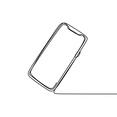 akıllı telefon sürekli çizgi çizim vektör illüstrasyon teknolojisi nesne tasarımı