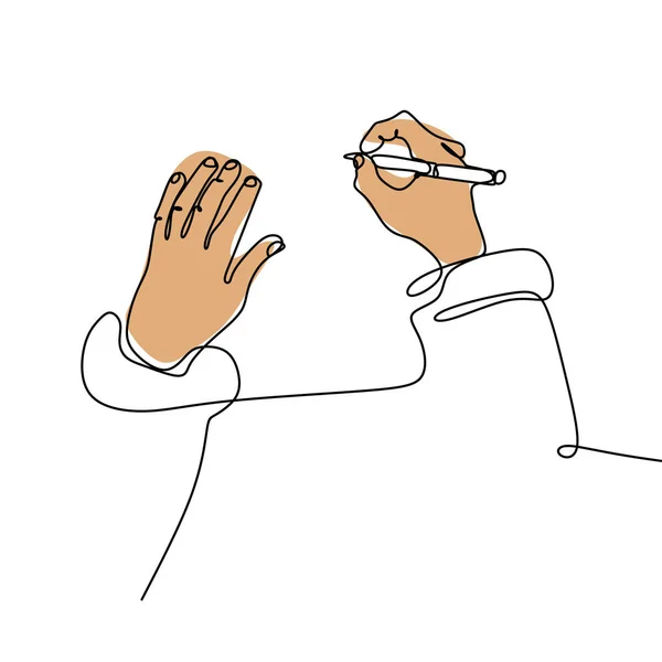 Συνεχής γραμμή σχέδιο γραφής χέρι με ένα στυλό σε χαρτί εικόνα διάνυσμα χέρι σχεδίαση μινιμαλισμού — Διανυσματικό Αρχείο