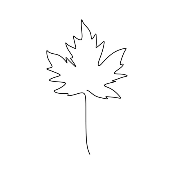 Maple Leaf kontinuerlig en linje ritning minimalism design — Stock vektor