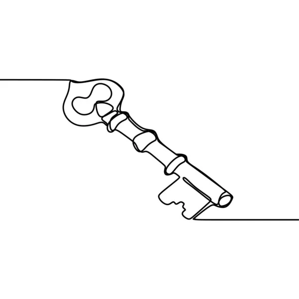 Doorlopende lijntekening van de belangrijkste tekenobject minimalisme ontwerp op witte achtergrond — Stockvector