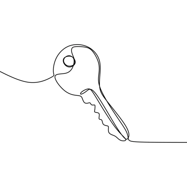 Ένα σχέδιο γραμμής του κλειδιού σύμβολο μινιμαλισμού σχεδίαση σε λευκό φόντο — Διανυσματικό Αρχείο