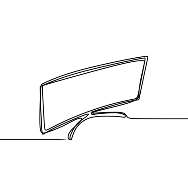 Ein Linienmonitor für Computer isoliert auf weißem Hintergrund Vektor Illustration Technologie Objekt — Stockvektor