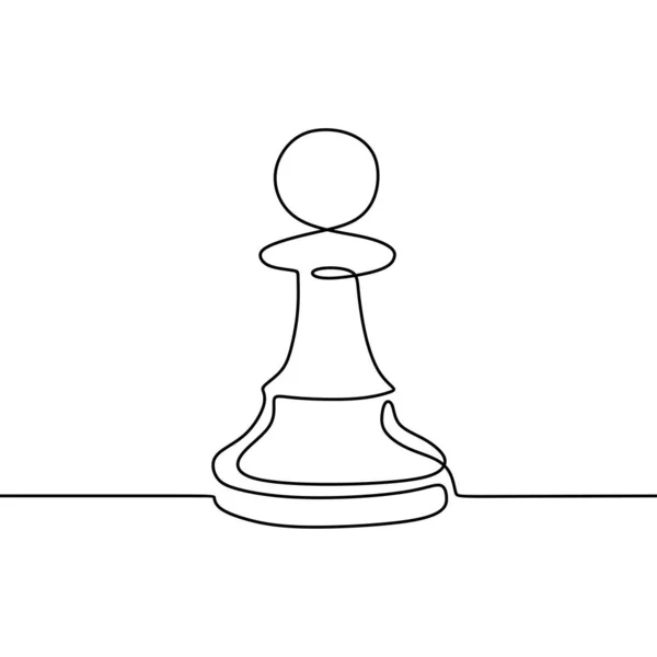 Dessin continu d'une ligne de pièces d'échecs design minimaliste isolé sur fond blanc. Concept tactique du groupe de joueurs . — Image vectorielle