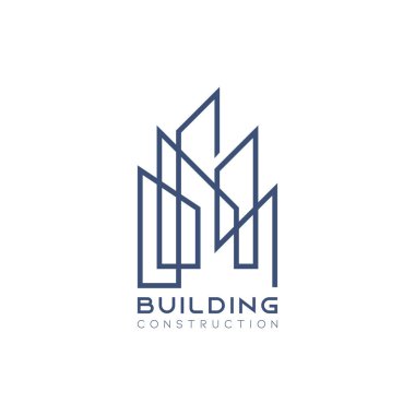 House Soyut Emlak Kırsal Logo Tasarım Şablonu. Basit hatlı Şirket için Bina Vektör Silueti.
