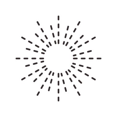 Uygulamalar ve web siteleri için güneş patlaması ışığı veya güneş patlaması çizgisi art vektör simgesi. güneş ışığı radyal tasarım