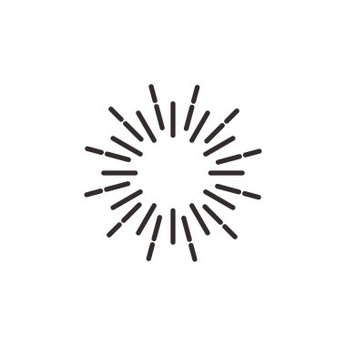 Parlak güneş explotion etkisi simgesi soyut sembol vektör illüstrasyon beyaz arka plan üzerinde izole