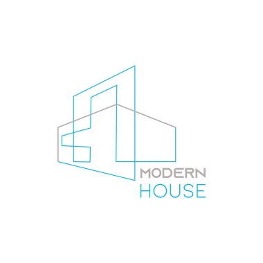 Modern ev şablonu simgesi simgesi simgesi ile minimalist logo tasarımı. Konut, daire ve mimari şirket için iyi.