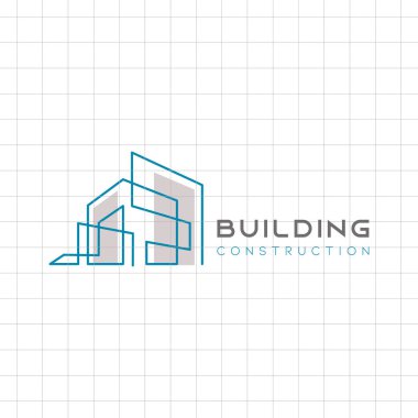 Şirket için House Soyut Emlak Kırsal Logo Tasarım Şablonu. Basit çizgi minimalist bina Vektör Siluet.