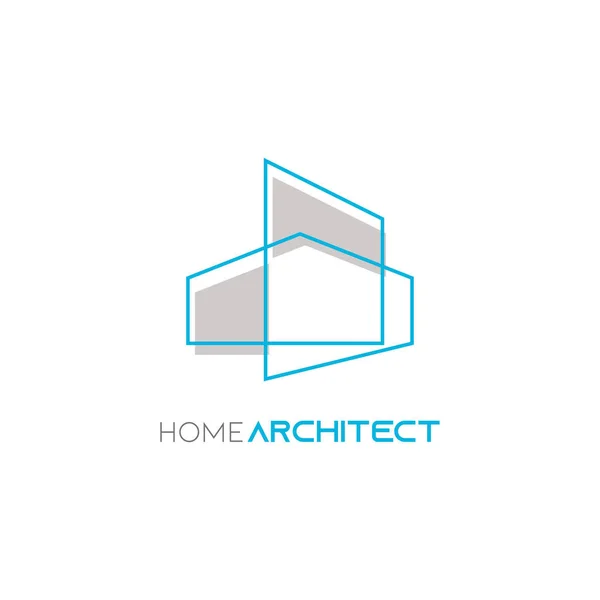 Modelo de ícone de logotipo do arquiteto doméstico com símbolo de arte de linha criativa. Bom para habitação, apartamento e empresa de arquitetura . —  Vetores de Stock