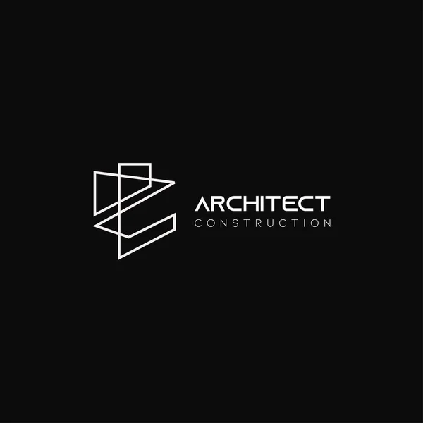 Vector moderno y minimalista logotipo de diseño de la casa para la empresa de bienes raíces y arquitectura. Logotipo interior blanco y negro — Vector de stock