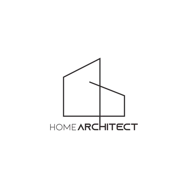 Eenvoudige architect logo pictogram met moderne huis symbool vector illustratie minimalistisch design — Stockvector