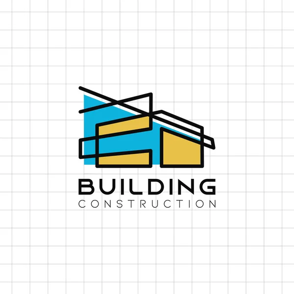 Gebouw logo pictogram symbool van vastgoed agentschap sjabloon vector illustratie met minimalistische stijl. — Stockvector