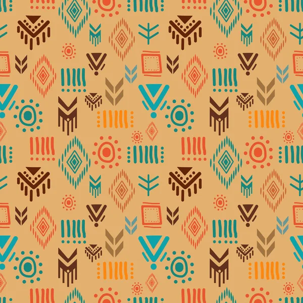 Navajo tribal seamless pattern. Vector illustration colorful background aztec, maya, ethnic design for fashion textile print. — Stock Vector