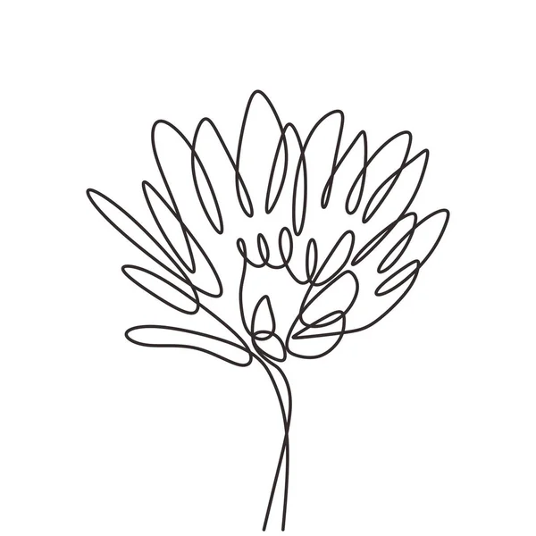 Flower continuous one line drawing vector minimalism lineart. Beauty symbol of art. — Stock Vector