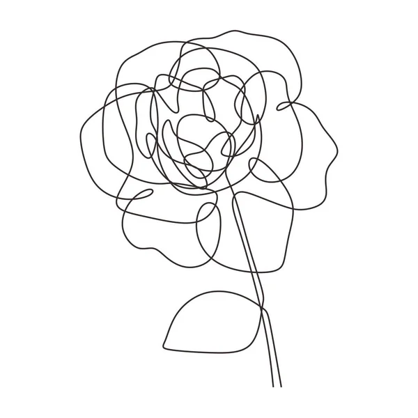 Rose Flower en linje vektor minimalism ritning stil enkelhet design — Stock vektor