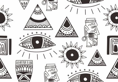 Kabile Ikat Navajo vektör sorunsuz desen. aztek fantezi soyut geometrik sanat baskı. duvar kağıdı, kumaş tasarımı, kumaş, kağıt, kapak, tekstil, dokuma, sarma için etnik hipster zemin.