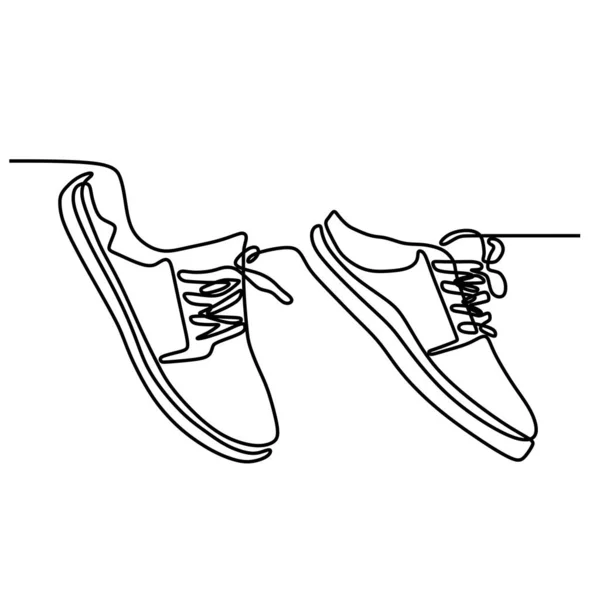 Uma linha de desenho de sapatos design minimalista vetor ilustração estilo minimalismo —  Vetores de Stock