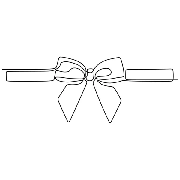 One line drawing of ribbon minimalism drawing vector illustration — Stock Vector