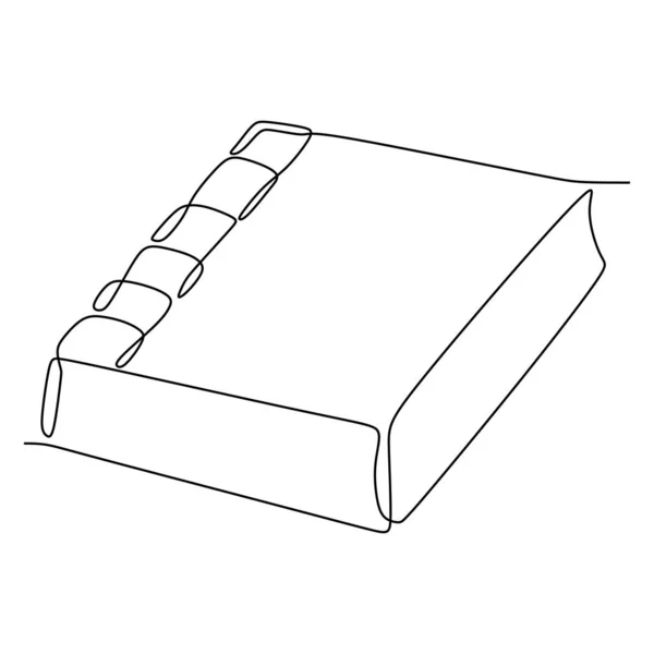 Disegno continuo di una riga di libro. Idea educativa concetto design minimalista . — Vettoriale Stock