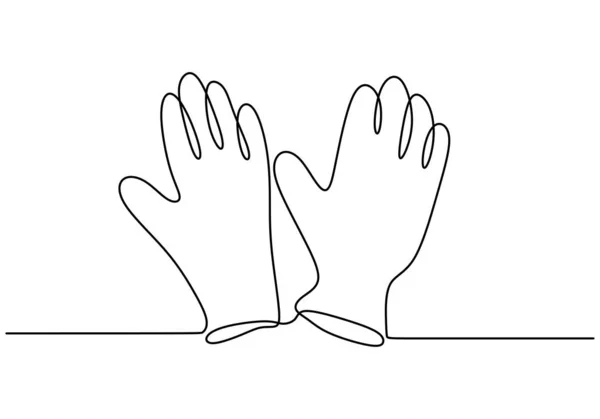 Rękawice bezpieczeństwa ciągłe ilustracja linia minimalistyczne projekt rysunek wektor — Wektor stockowy
