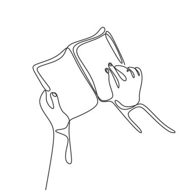 kitap vektör illüstrasyon minimalizm tasarım sürekli çizgi çizim