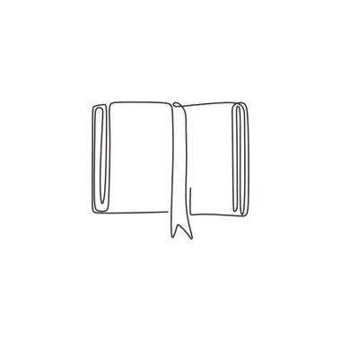 kitabın tek satır çizim. Eğitim Fikir kavramı minimalist tasarım.