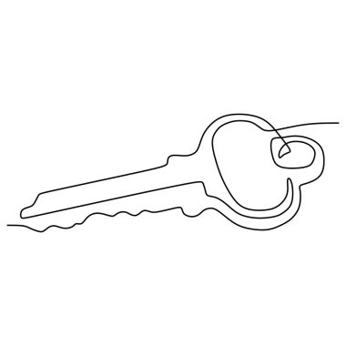 bir çizgi çizim anahtar minimalist vektör illüstrasyon nesne minimalizm işareti ve güvenlik sembolü