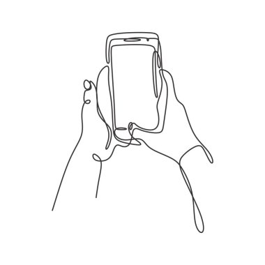 Telefon görüşmesi bir sürekli tek hat çizim minimalizm