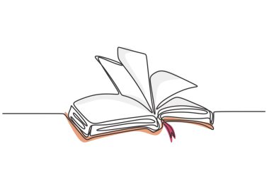 kitap vektör illüstrasyon minimalizm tasarım sürekli çizgi çizim