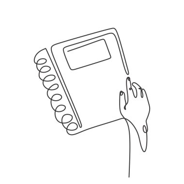 çalışma kitabı sürekli çizgi çizim vektör illüstrasyon