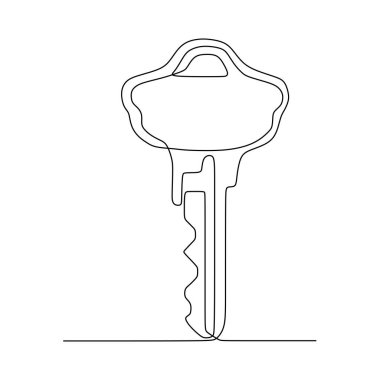 sürekli çizgi çizim anahtar minimalist vektör illüstrasyon nesne minimalizm işareti ve güvenlik sembolü