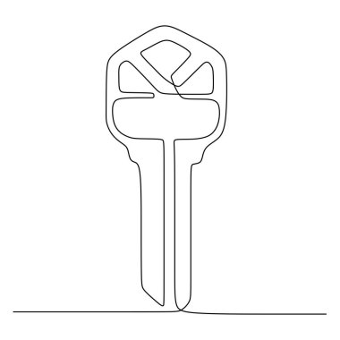 anahtar aracı sürekli çizgi çizim minimalist vektör illüstrasyon nesne minimalizm işareti ve güvenlik sembolü