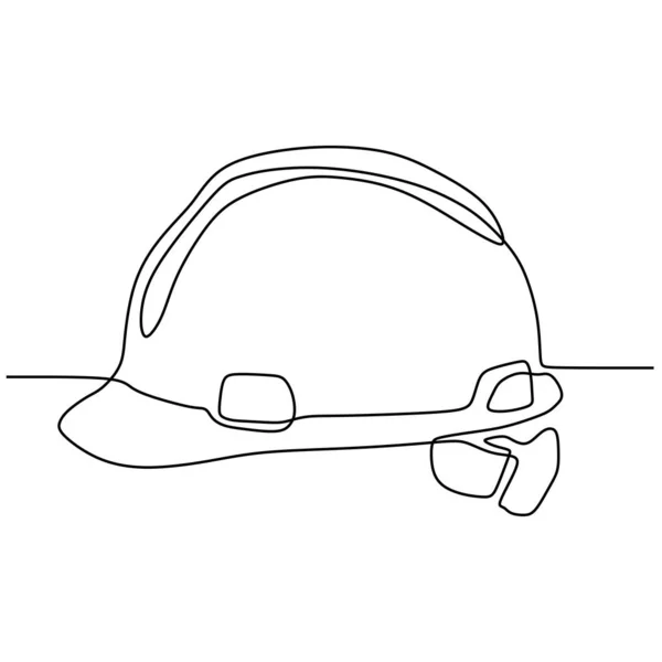 Непрерывный чертеж шлема безопасности для промышленного предприятия минималистская векторная иллюстрация дизайна — стоковый вектор