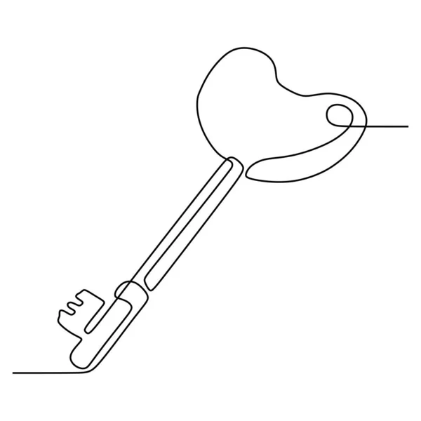 Outil clé continu une ligne dessin minimaliste vectoriel illustration objet minimalisme signe et symbole de sécurité — Image vectorielle