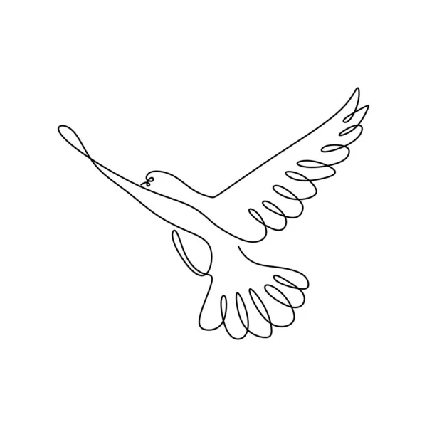 Непрерывное рисование линии птичьего полёта — стоковый вектор