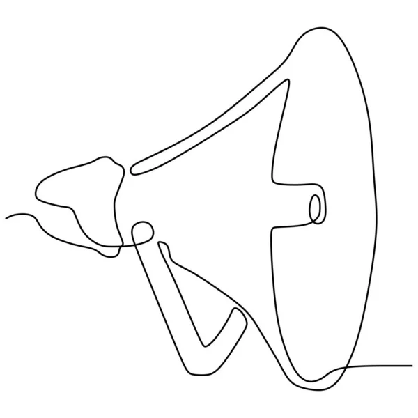 Desenho de linha contínua de sinal de alto-falante chifre e símbolo para anúncio e contratação de funcionários —  Vetores de Stock