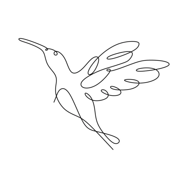Continuous line drawing of hummingbird minimalism drawing vector illustration — Stock Vector