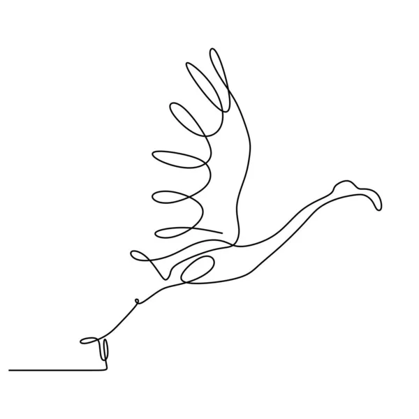 Flamingo ciągnione ilustracja jeden linia projekt minimalizm rysunek ręka wektor — Wektor stockowy