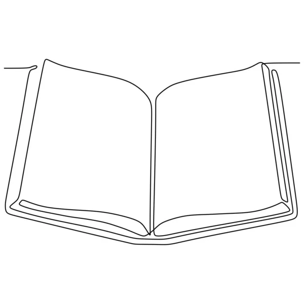 Livro uma linha contínua desenho vetor ilustração design minimalismo — Vetor de Stock