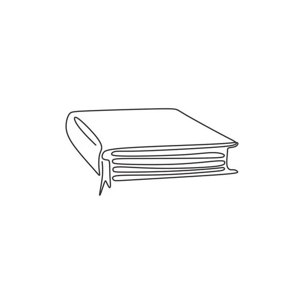 Vektor eine Linienzeichnung des Buches. pädagogische Idee Konzept minimalistisches Design. — Stockvektor