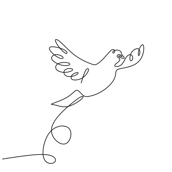 Dibujo continuo de una línea del minimalismo de vuelo de aves golondrinas — Vector de stock