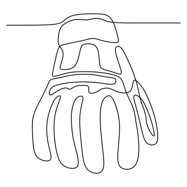 Dibujo de una línea de guantes de seguridad diseño continuo vector ilustración — Archivo Imágenes Vectoriales