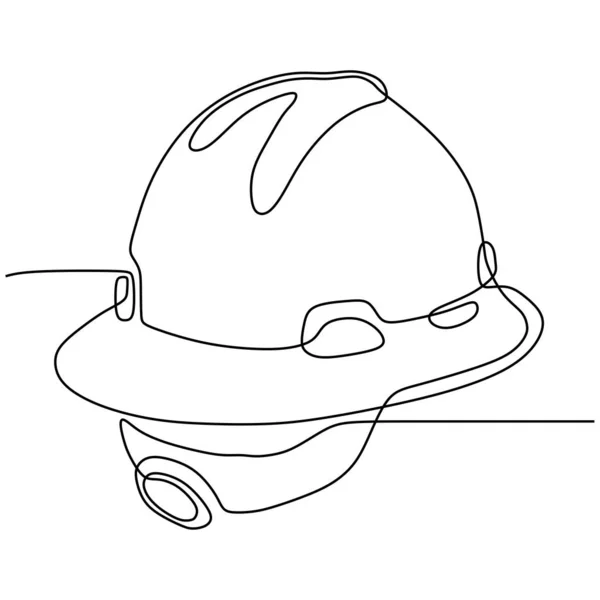 工业公司工人简约设计矢量图安全头盔的一行图 — 图库矢量图片