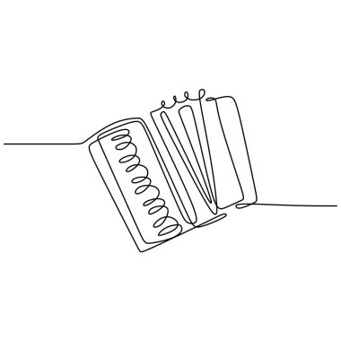 sürekli çizgi çizim akordeon müzik enstrüman vektör bir lineart basitlik illüstrasyon minimalist tasarım