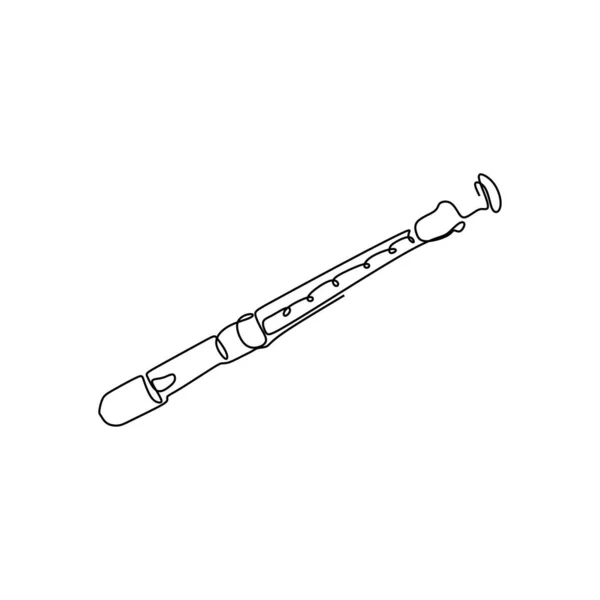 Eine kontinuierliche Linienzeichnung Recorder Instrument Vektor Illustration minimalistisches Design einzeilige Kunst — Stockvektor