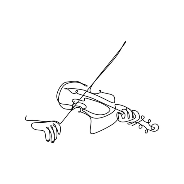 Violín continuo de una sola línea dibujo vector instrumento de música — Archivo Imágenes Vectoriales