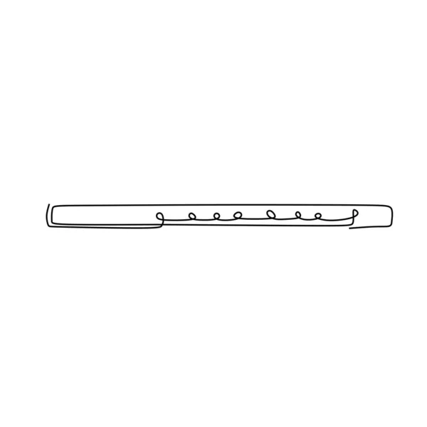 Kontinuierliche Linienzeichnung Flöte Musik Instrument Vektor eine lineare Kunst Einfachheit Illustration minimalistisches Design — Stockvektor