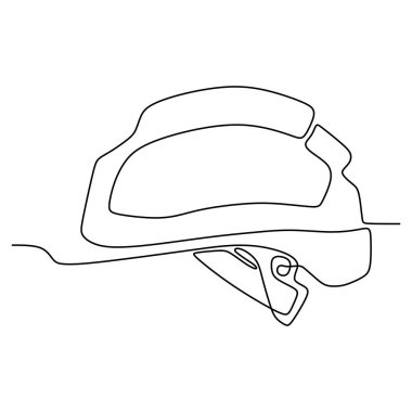 endüstriyel şirket işçi minimalist tasarım vektör illüstrasyon için güvenlik kaskı sürekli çizgi çizim